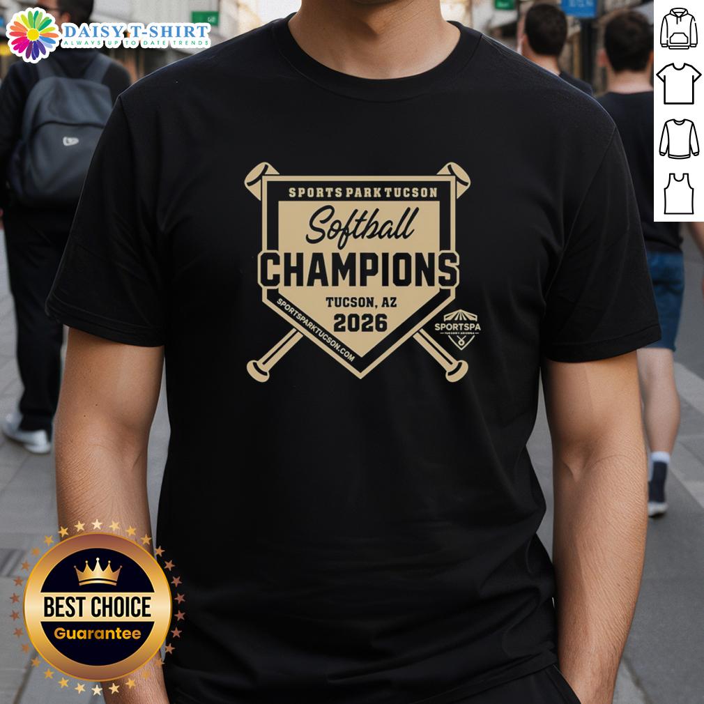 Original Sports Park Tucson Softball Champions Logo 2026 T Shirt Alt Text: Original Sports Park Tucson Softball Champions Logo 2026 T-Shirt featuring vibrant graphics and bold lettering.