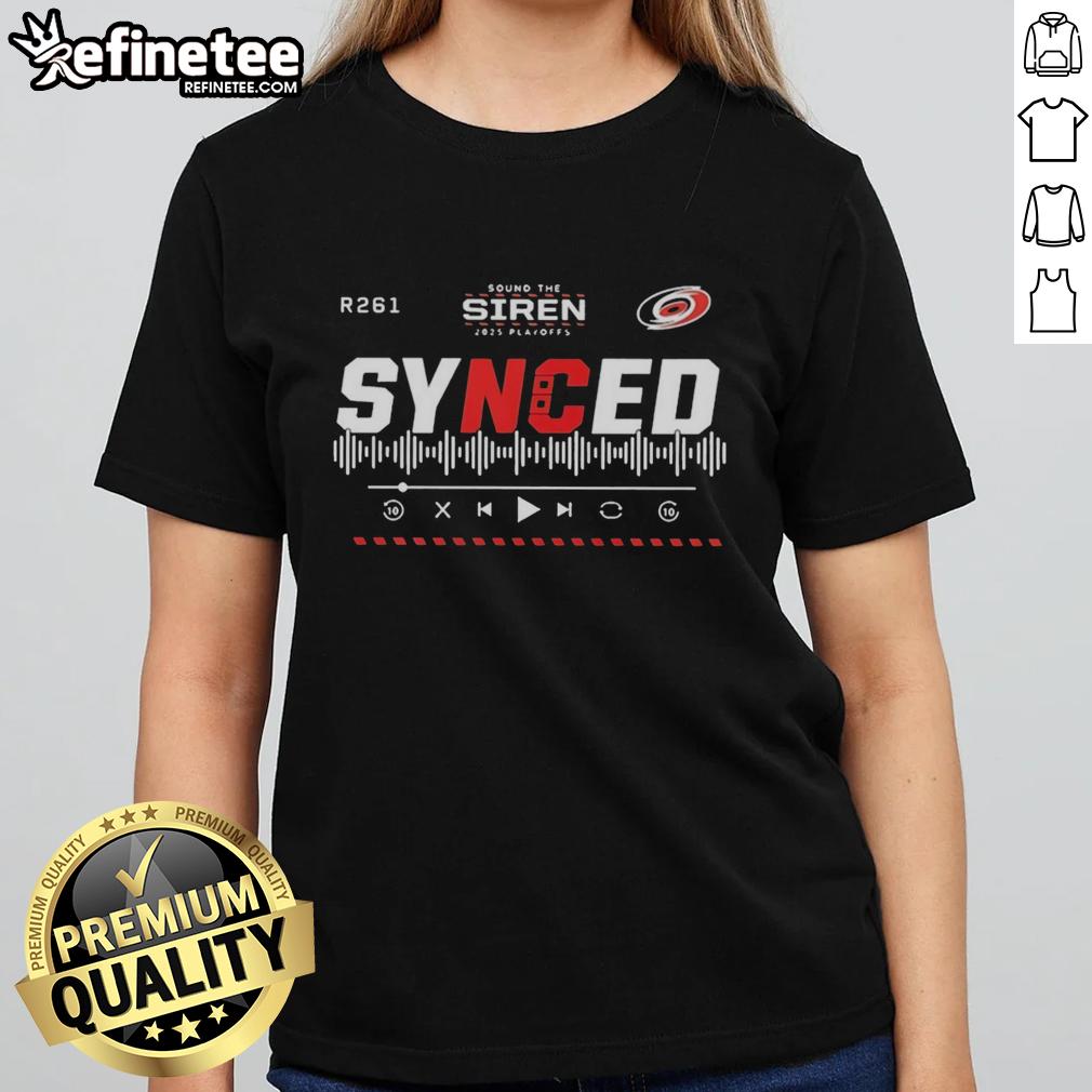original-synced-carolina-hurricanes-sound-the-siren-2025-playoffs-hockey-r261-ladies-tee Alt Text: Original synced Carolina Hurricanes Sound the Siren 2025 Playoffs hockey R261 ladies tee in vibrant red color.