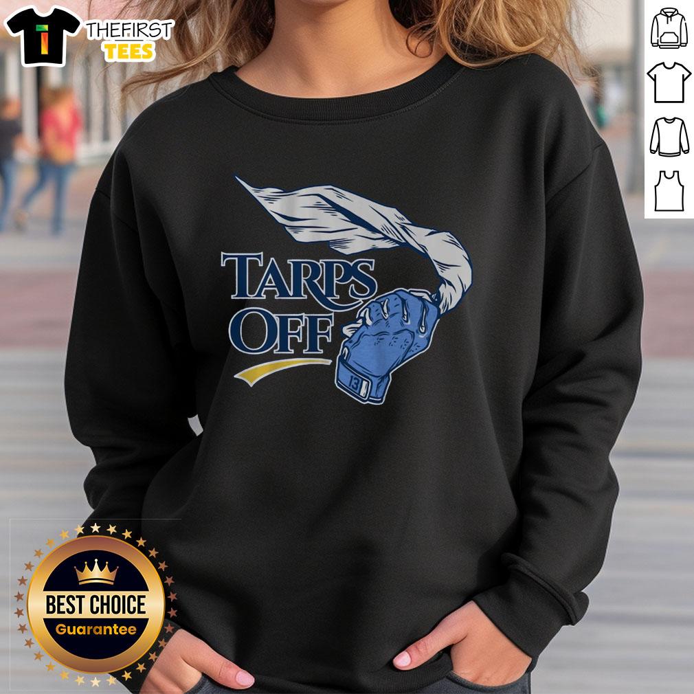 original-tampa-bay-baseball-tarps-off-sweatshirt Original Tampa Bay Baseball Tarps Off Sweatshirt featuring vibrant team colors and logo, perfect for fans.