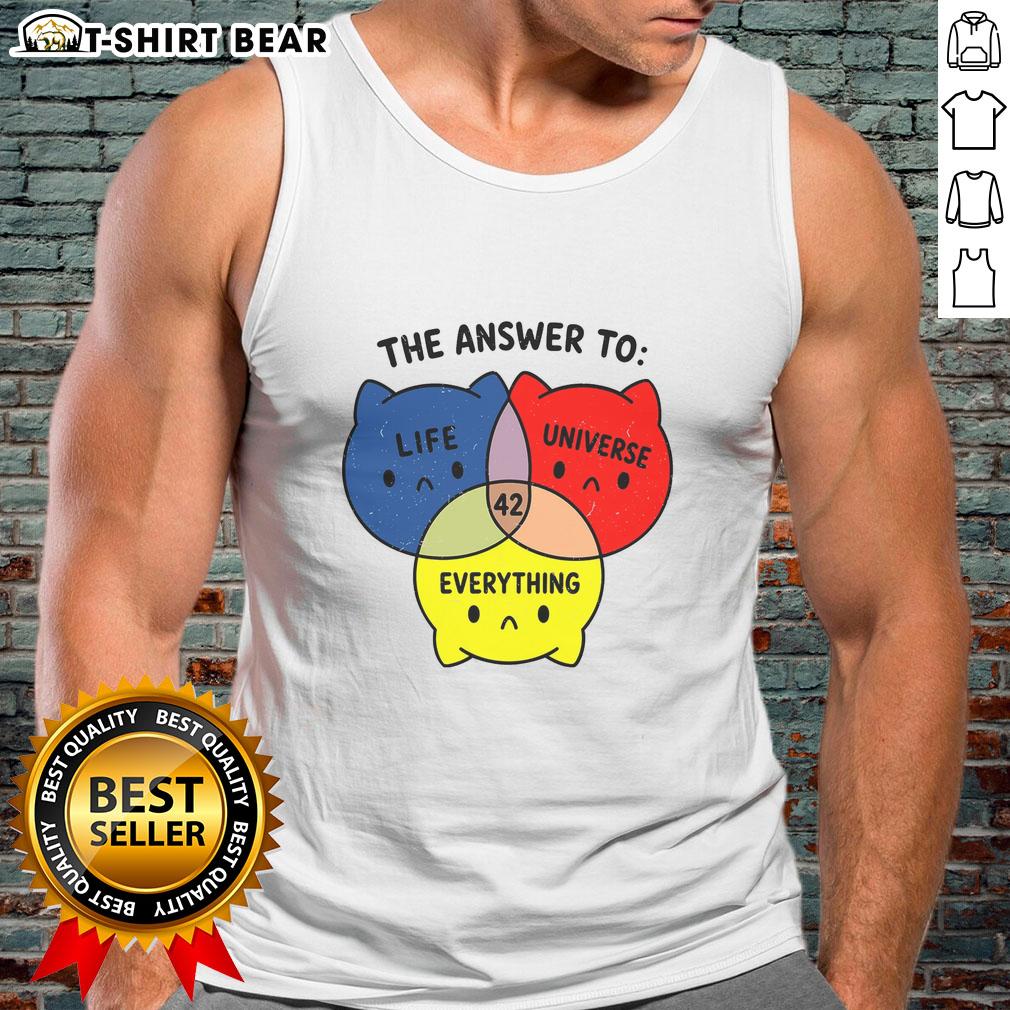 Original The Answer To Everything 42 Tank Top Original 'The Answer to Everything 42' tank top featuring a bold graphic design, perfect for fans of sci-fi and pop culture.