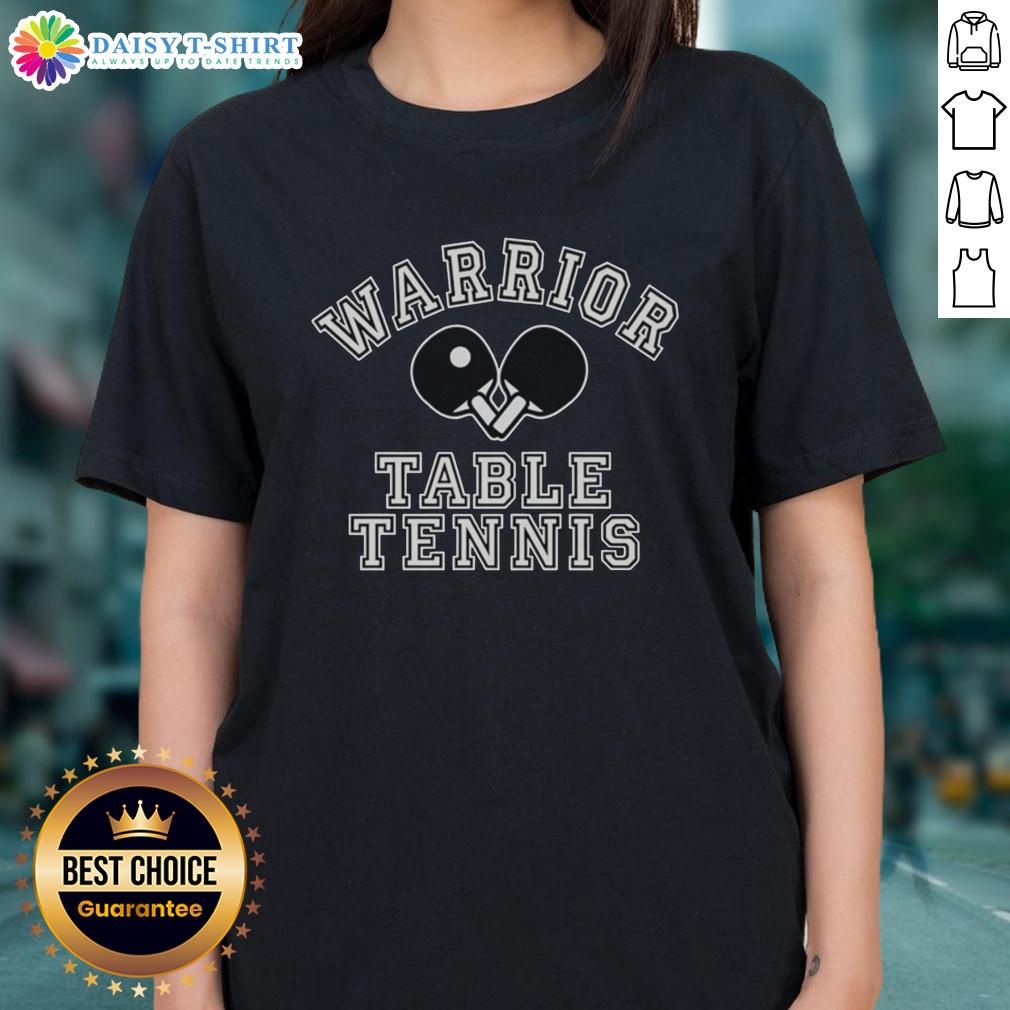 Original Warrior Table Tennis Two Crossed Ping Pong Paddles Ladies Tee Original Warrior Table Tennis - Two crossed ping pong paddles design on a ladies tee shirt.