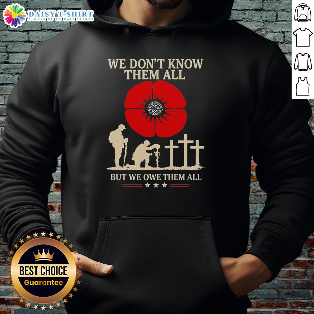 Original We Don'T Know Them All But We Owe Them All Retro Hoodie Original We Dont Know Them All But We Owe Them All retro hoodie in vibrant colors, perfect for casual wear and tribute.