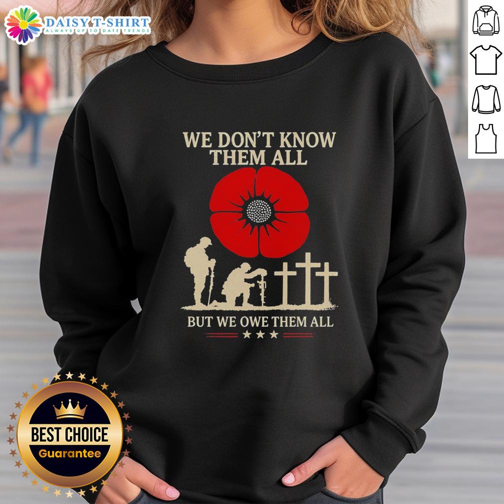 Original We Don'T Know Them All But We Owe Them All Retro Sweatshirt Original We Dont Know Them All But We Owe Them All retro sweatshirt featuring a stylish graphic design.