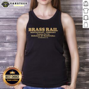 Alt Text: Awesome Brass Rail Restaurant in Pittsburgh, Pennsylvania, showcasing its famous 5 delicious sandwiches on a tank top.