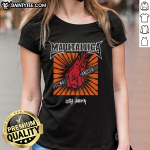 Official Maultallic Sith Anger Ladies Tee featuring a bold graphic design, perfect for Star Wars fans and stylish apparel.