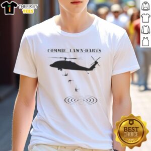 Hot Commie Lawn Darts T-Shirt featuring a bold graphic design, perfect for casual wear and lawn dart enthusiasts.