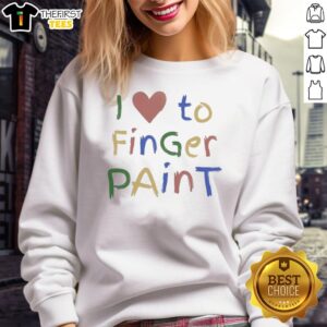 Vintage 'I Heart To Finger Paint' sweatshirt in a cozy design, perfect for art lovers and casual wear.
