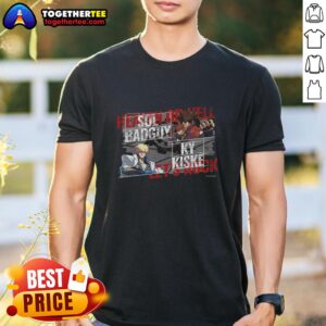 Pretty Heaven or Hell Let's Rock Sol Badguy Ky Kiske T-Shirt featuring vibrant graphics of iconic characters.