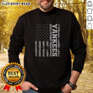 Cozy Top Yankee American Flag sweatshirt featuring a vibrant flag design, perfect for patriotic fashion lovers.