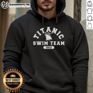 Awesome Titanic Swim Team 1912 hoodie showcasing vintage design and nautical theme, perfect for swim enthusiasts.