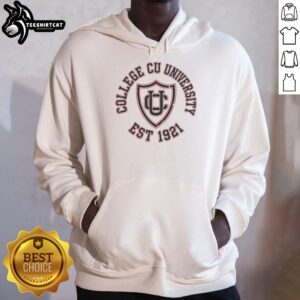Original Creston University College CU University hoodie established in 1921, featuring a classic design and logo.