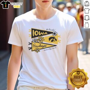 Awesome Iowa Hawkeyes flags design on a stylish Iowa City Iowa T-shirt, perfect for fans and game day wear.