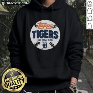 Nice Detroit Tigers MLB X Topps Baseball The Real One Hoodie showcasing vibrant team graphics and comfortable design.