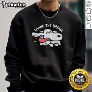 Cozy 'Nice Dog Days Living The Dream' sweatshirt with a playful dog graphic, perfect for dog lovers and casual wear.