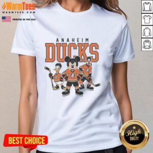 Pretty Anaheim Ducks Disney Team ice hockey ladies tee featuring vibrant colors and stylish design for fans.