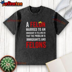 Hot felon married to an immigrant wears a washed T-shirt, discussing immigrant issues in a candid moment.