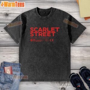 Premium Scarlet Street We Own The Oxygen Washed T-Shirt in vibrant red, showcasing stylish design and soft fabric.