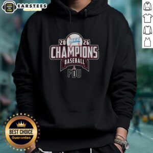 Alt Text: Awesome Fairleigh Dickinson Knights NEC Baseball Regular Season Champions 2026 hoodie in navy blue.