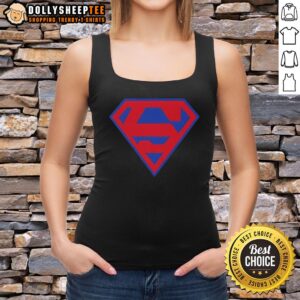 Official M. Jackson Superman superhero DC Universe logo tank top, featuring vibrant colors and iconic design for fans.
