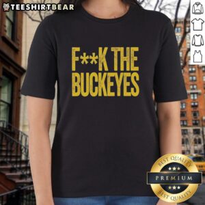 Top Michigan Wolverines NCAA 'Fck The Buckeyes' Ladies Tee showcasing team spirit and rivalry in bold graphic design.