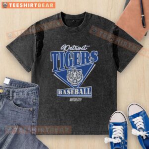 Original Detroit Tigers 2026 City Connect washed t-shirt featuring vintage design and team logo in blue and orange.