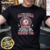 Alt Text: Premium Alabama Crimson Tide t-shirt featuring I May Live In California, But My Heart Belongs To Crimson Tide.