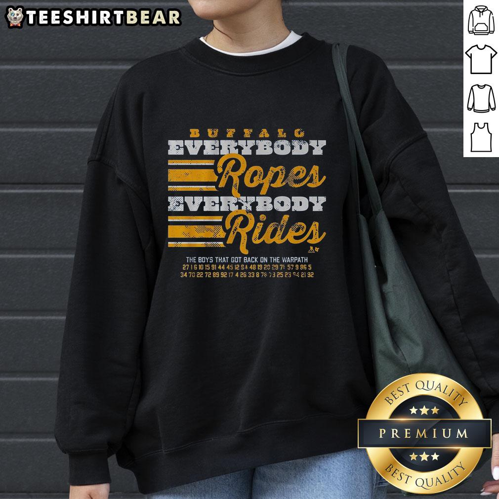 premium-buffalo-hockey-everybody-ropes-everybody-rides-sweatshirt Premium Buffalo Hockey sweatshirt featuring Everybody Ropes, Everybody Rides design, perfect for fans and casual wear.