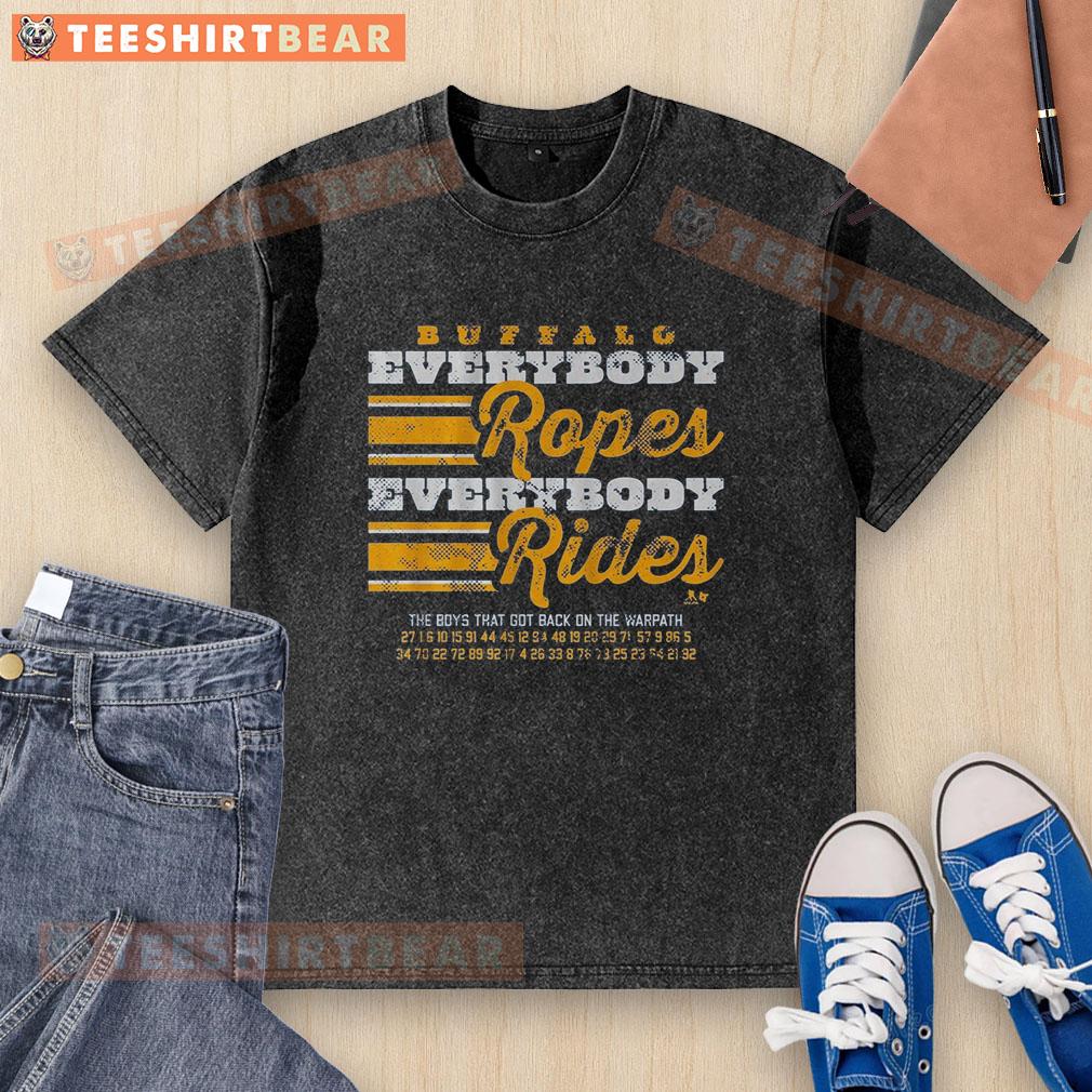 premium-buffalo-hockey-everybody-ropes-everybody-rides-washed-t-shirt Premium Buffalo Hockey Everyone Ropes Everyone Rides Washed T-Shirt in soft fabric, perfect for fans and casual wear.