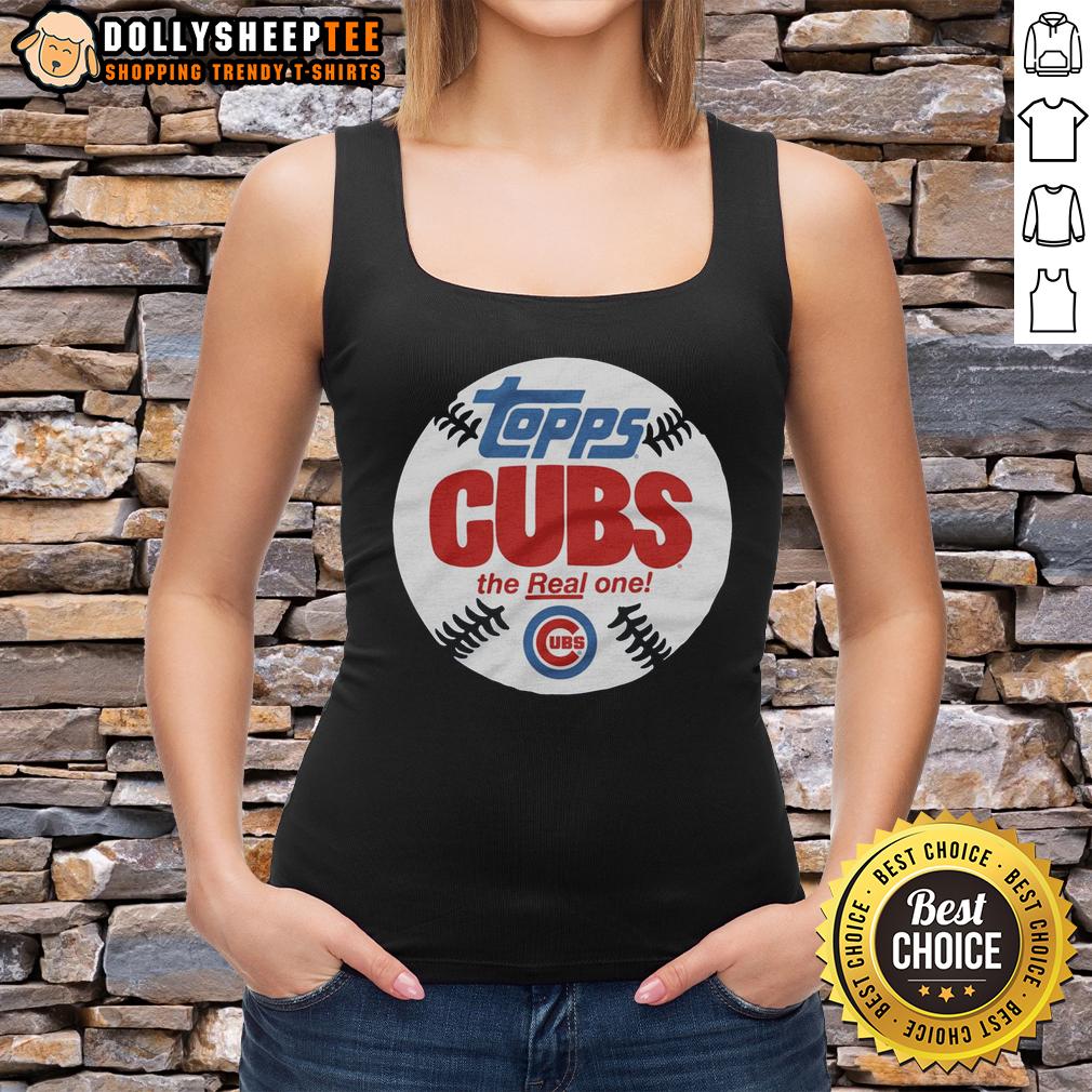 Premium Chicago Cubs Mlb X Topps Baseball The Real One Tank Top Premium Chicago Cubs MLB X Topps Baseball tank top showcasing team logo and stylish design for fans.