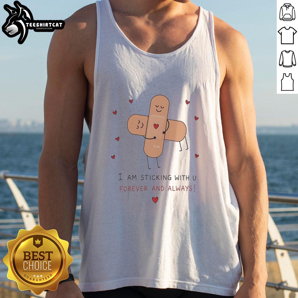premium-cute-bandages-hug-i-am-sticking-with-u-forever-and-always-tank-top Premium cute bandages tank top featuring 'Hug, I am sticking with you forever and always' design.