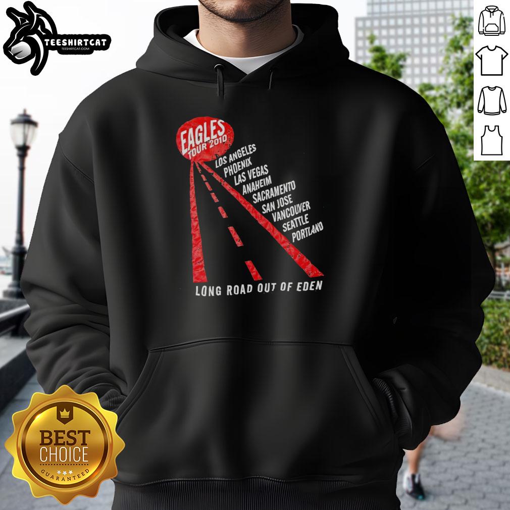 premium-eagles-tour-2010-long-road-out-of-eden-hoodie Premium Eagles Tour 2010 Long Road Out of Eden Hoodie featuring iconic band logo and vibrant design.