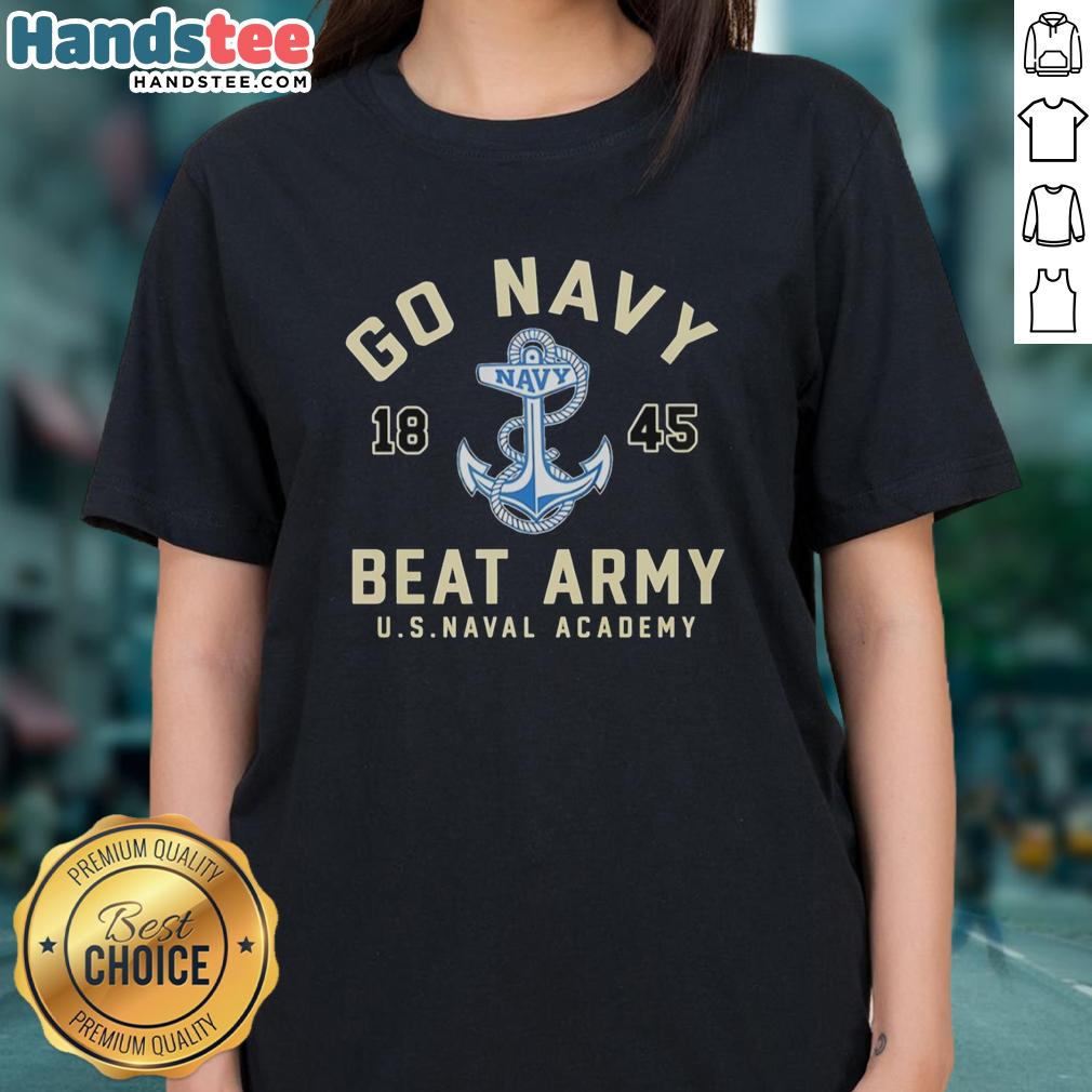 premium-go-navy-beat-army-1845-us-naval-academy-ladies-tee Premium Go Navy Beat Army 1845 US Naval Academy ladies tee showcasing navy blue design for fans and alumni.