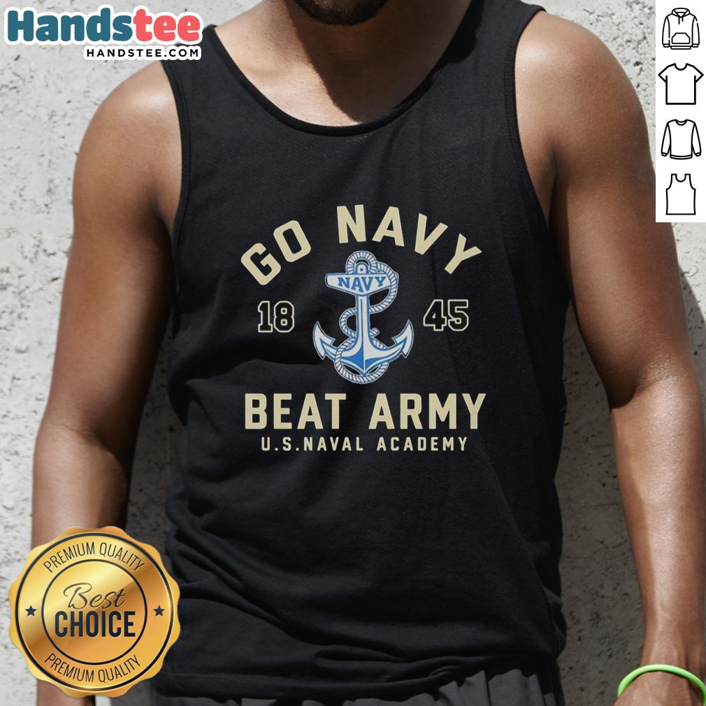 premium-go-navy-beat-army-1845-us-naval-academy-tank-top Premium Go Navy Beat Army 1845 tank top featuring US Naval Academy logo, perfect for fans and alumni.
