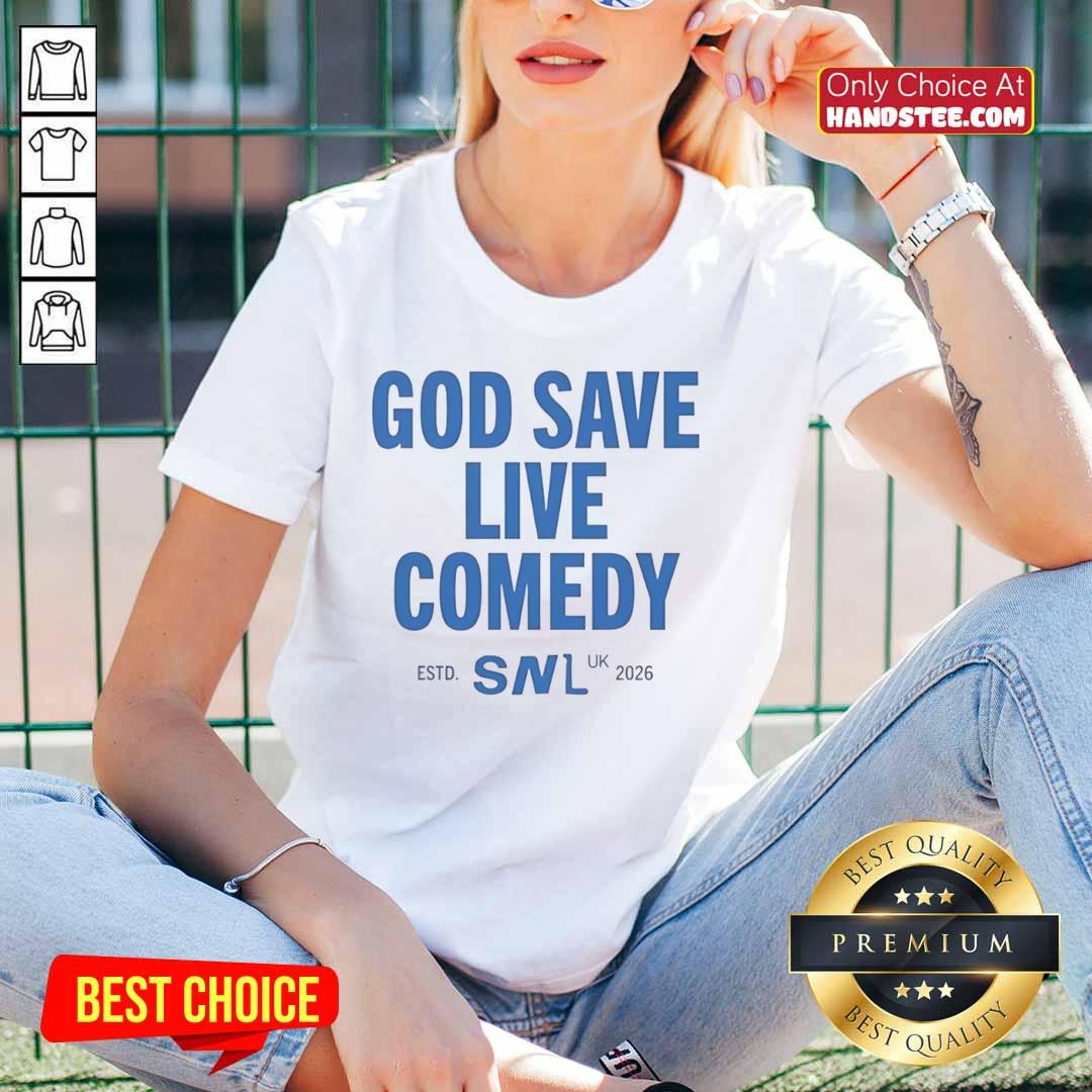 premium-god-save-live-comedy-snl-uk-2026-ladies-tee Premium God Save Live Comedy SNl UK 2026 Ladies Tee featuring a stylish design for comedy fans. Perfect for casual wear.