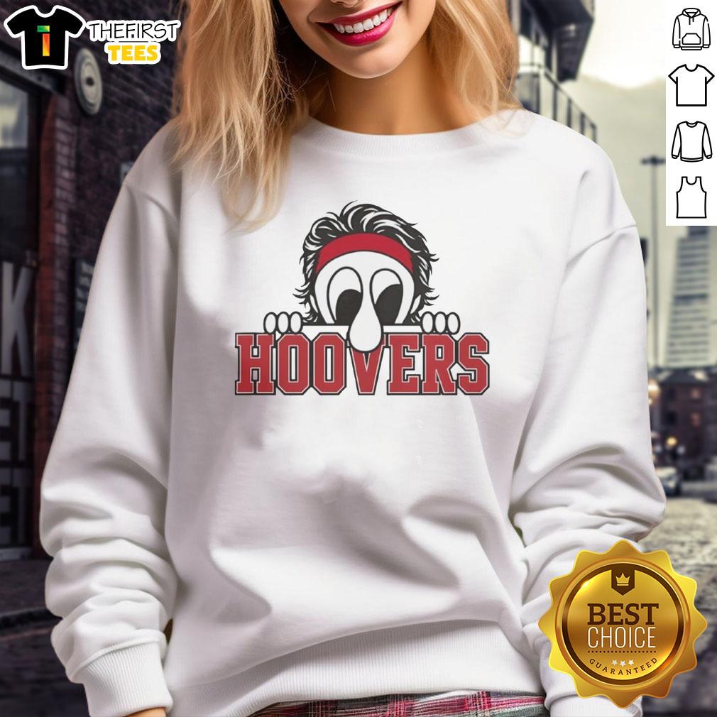 premium-hoovers-peeking-character-red-headband-sweatshirt Premium Hoovers Peeking Character sweatshirt with red headband, featuring a playful cartoon design, perfect for casual wear.