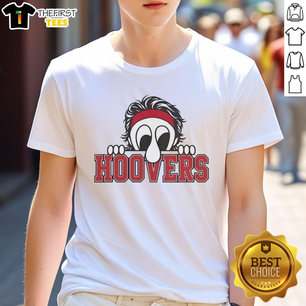 premium-hoovers-peeking-character-red-headband-t-shirt Premium Hoovers Peeking Character Red Headband T-Shirt featuring a fun cartoon design and vibrant colors for stylish wear.