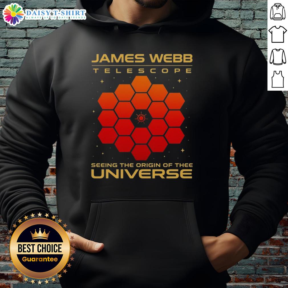 Premium James Webb Telescope Seeing The Origin Of The Universe Hoodie Premium James Webb Telescope hoodie showcasing stunning cosmic imagery, perfect for astronomy enthusiasts and space lovers.