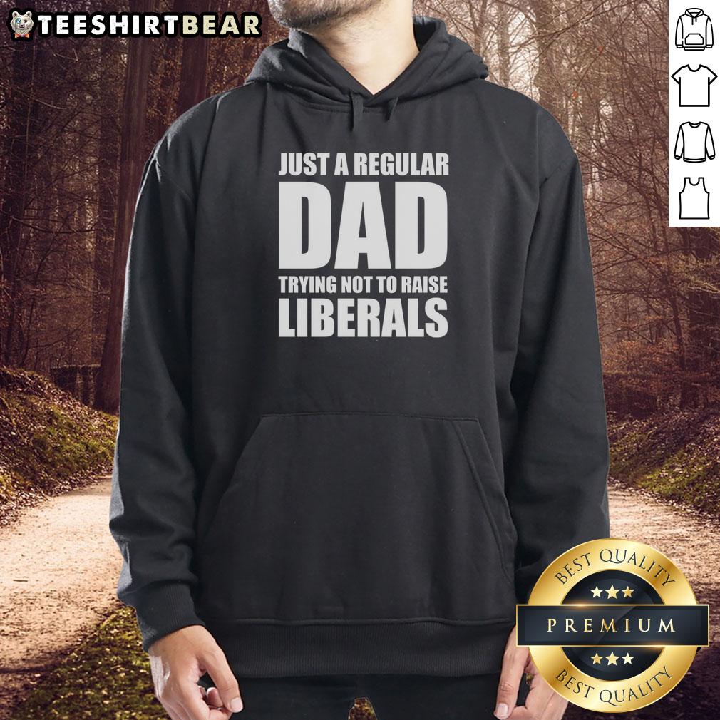 premium-just-a-regular-dad-trying-not-to-raise-liberals-humor-hoodie Alt Text: Premium hoodie featuring 'Just A Regular Dad Trying Not To Raise Liberals' humorous design for dads.