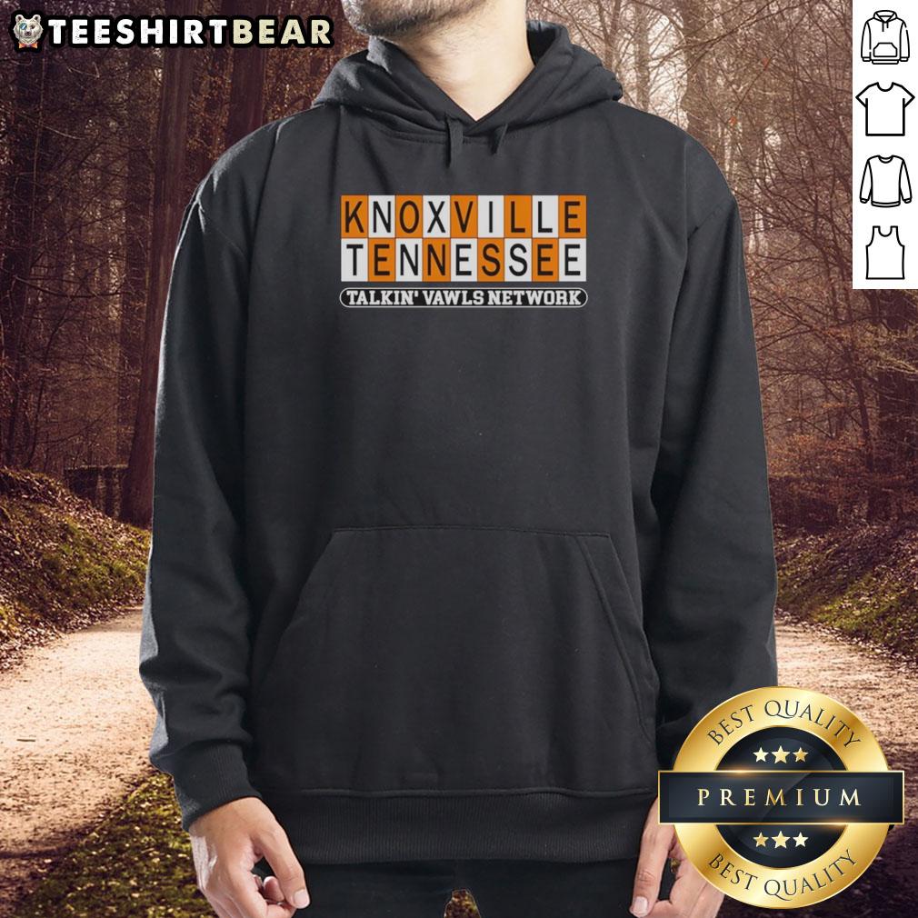 premium-knoxville-tennessee-talkin-vawls-network-checkerboard-tennessee-volunteers-hoodie Alt Text: Premium Knoxville Tennessee Talkin Vawls Network Checkerboard Tennessee Volunteers Hoodie in vibrant orange and white.