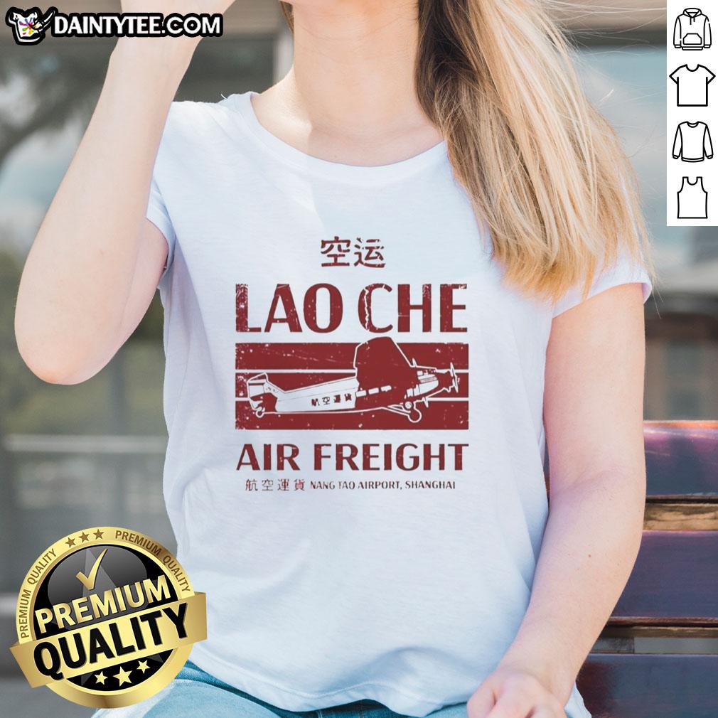 premium-lao-che-air-freight-regular-inspired-by-the-movie-indiana-jones-and-the-temple-of-doom-ladies-tee Alt Text: Premium Lao Che Air Freight tee inspired by Indiana Jones and the Temple of Doom, perfect for adventurous ladies.