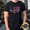 Premium LSU Tigers Tall Type Flag T-Shirt featuring vibrant team colors and logo, perfect for fans and game day attire.