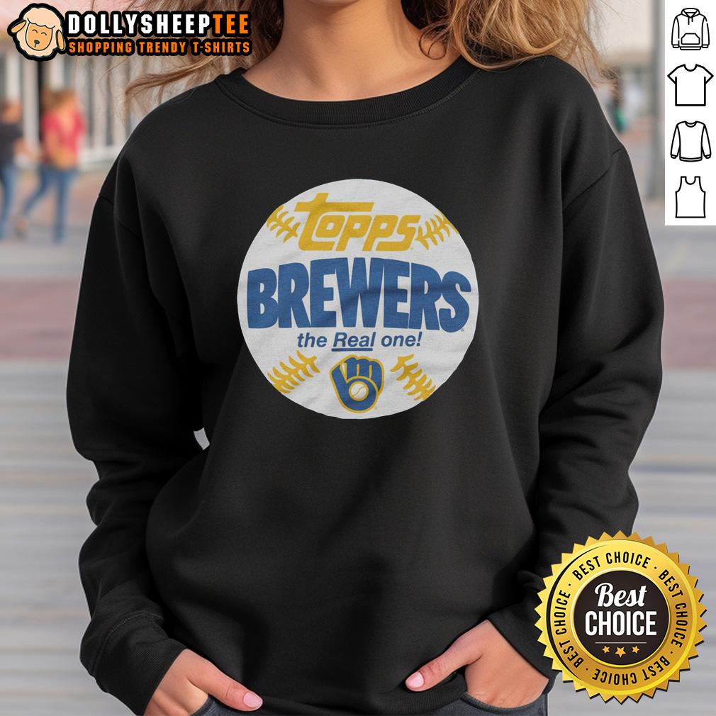 Premium Milwaukee Brewers Mlb X Topps Baseball The Real One Sweatshirt Premium Milwaukee Brewers MLB X Topps Baseball The Real One Sweatshirt featuring team logo and stylish design.