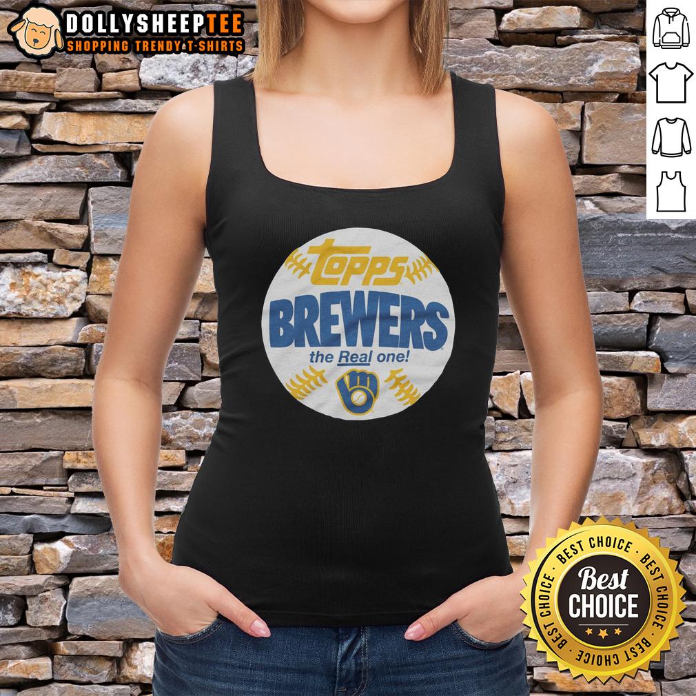 Premium Milwaukee Brewers Mlb X Topps Baseball The Real One Tank Top Premium Milwaukee Brewers MLB X Topps Baseball tank top featuring stylish graphics and a comfortable fit for fans.