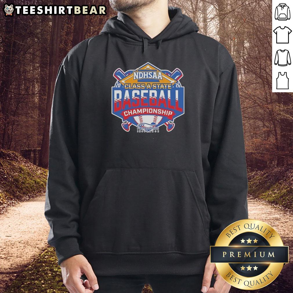 premium-ndhsaa-class-a-baseball-state-tournament-merchandise-2026-hoodie Premium NDHSAA Class A Baseball State Tournament 2026 hoodie featuring team colors and logo, perfect for fans.