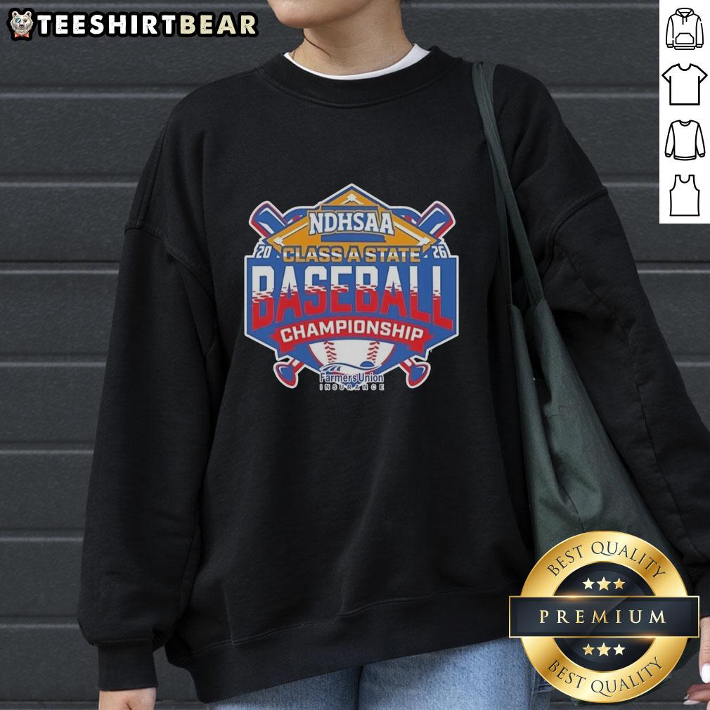 premium-ndhsaa-class-a-baseball-state-tournament-merchandise-2026-sweatshirt Premium NDHSAA Class A Baseball State Tournament 2026 sweatshirt featuring team colors and logo for fans.