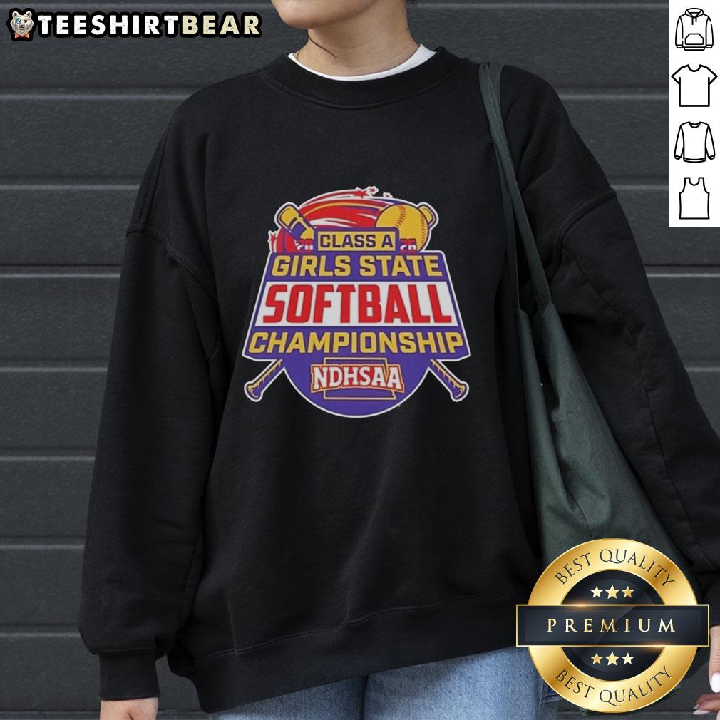 premium-ndhsaa-class-a-softball-state-tournament-merchandise-2026-sweatshirt Premium NDHSAA Class A Softball State Tournament 2026 sweatshirt featuring team colors and logo, perfect for fans.