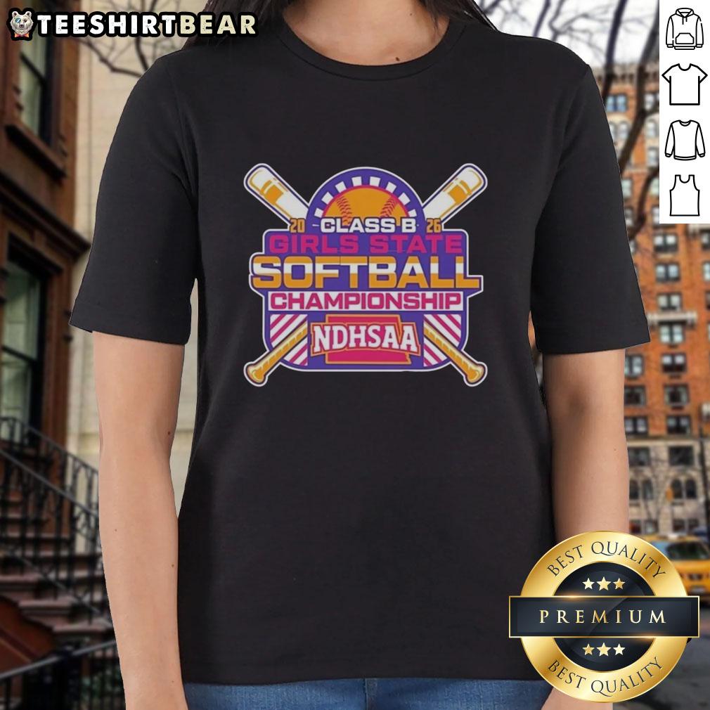 premium-ndhsaa-class-b-softball-state-tournament-merchandise-2026-ladies-tee Premium NDHSAA Class B Softball State Tournament 2026 ladies tee showcasing team spirit and quality design.