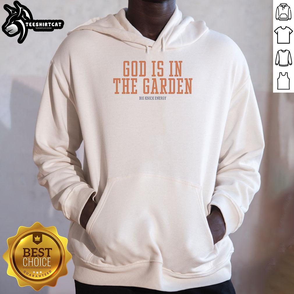 premium-new-york-knicks-basketball-god-is-in-the-garden-big-knick-energy-hoodie Premium New York Knicks 'God Is In The Garden' hoodie featuring bold graphics and vibrant colors for basketball fans.