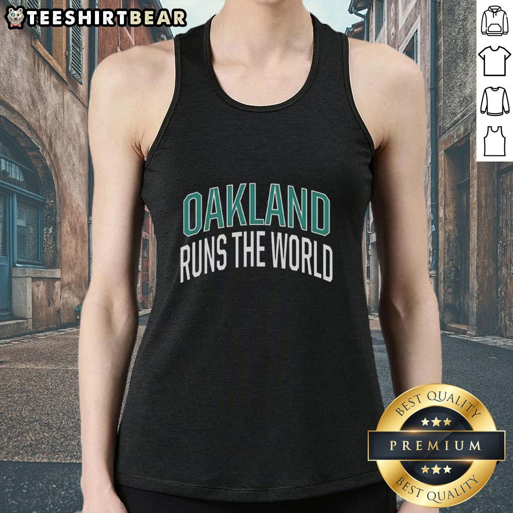 premium-oakland-runs-the-world-tank-top Premium Oakland Runs the World Tank Top on display, showcasing stylish design and vibrant colors for trendy summer wear.