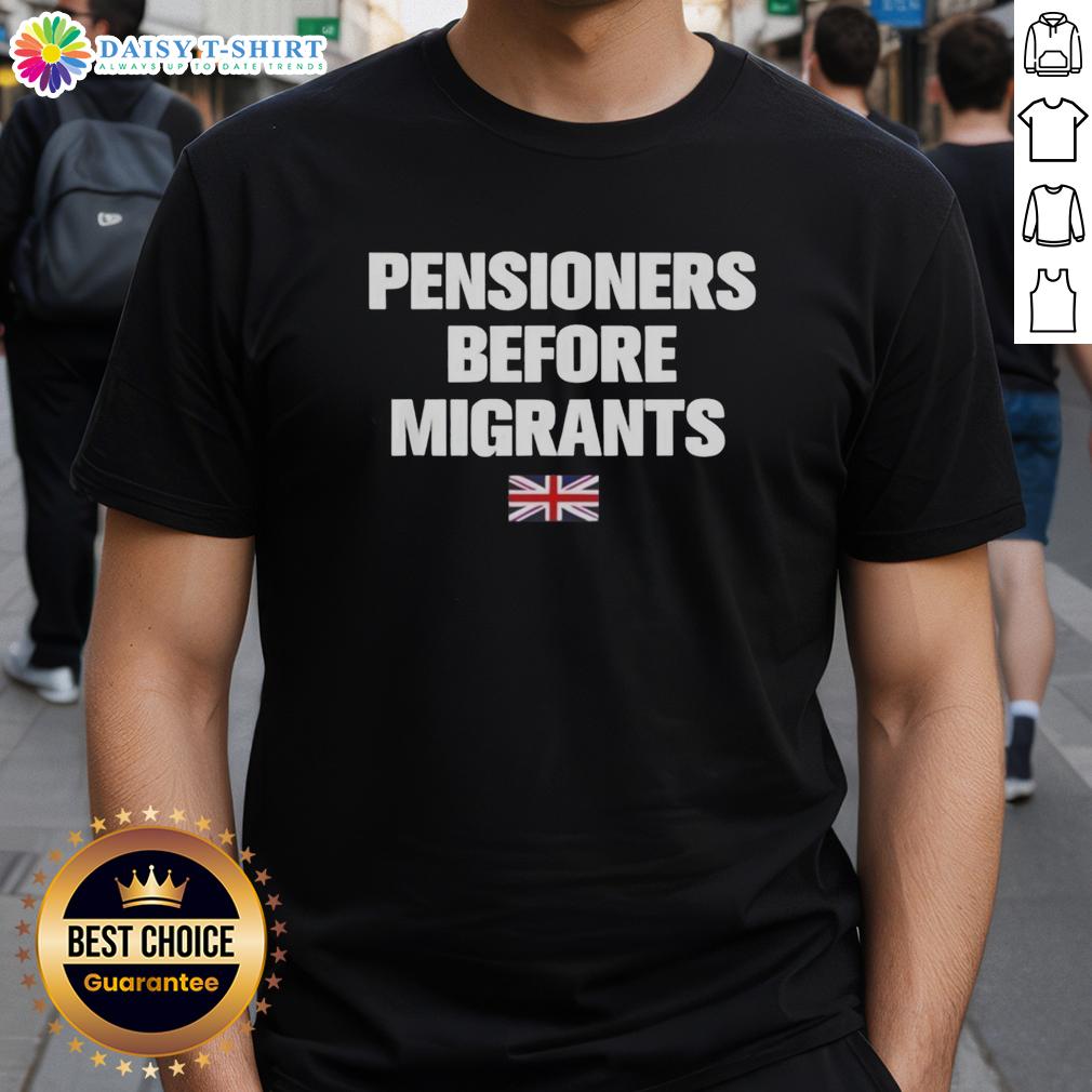 Premium Pensioners Before Migrants T Shirt Premium Pensioners Before Migrants T-Shirt featuring a bold graphic design, perfect for expressing unique viewpoints.